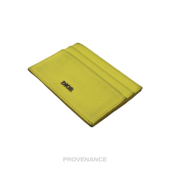 🔴 Dior Card Holder Wallet - Canary Yellow Leather - Picture 5 of 9